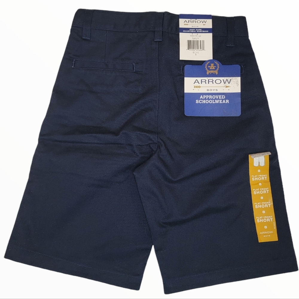 ARROW Navy Blue Flat Front School Uniform Short Size 8 NWT!